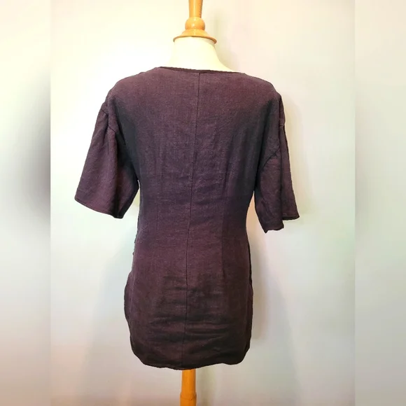 Lovers + Friends Thaylise Linen Black Surplice V Neck Mini Dress SZ S - Picture 4 of 12